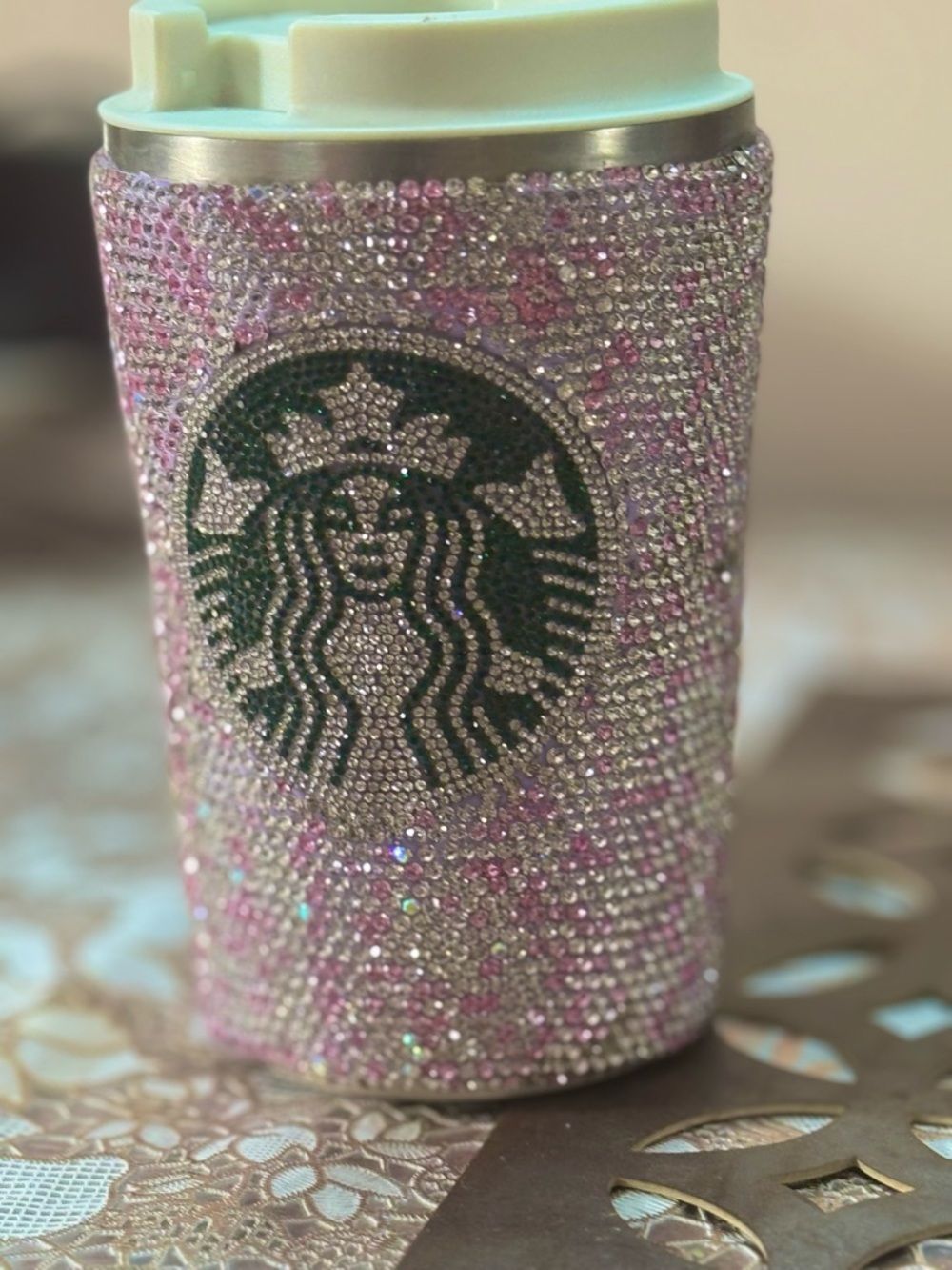 Stunning Rhinestone Encrusted Crystal Temperature Control CouturMug - - Picture 3 of 10